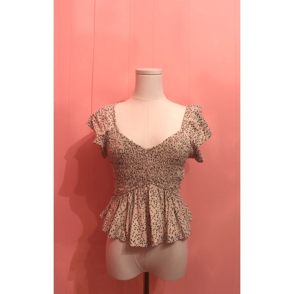 BOGO Japna Polka Dot Ruffle Sleeve Top - Picture 1 of 4